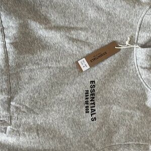 Fear of God ESSENTIALS Heather Gray Sweatshirt with Black Logo